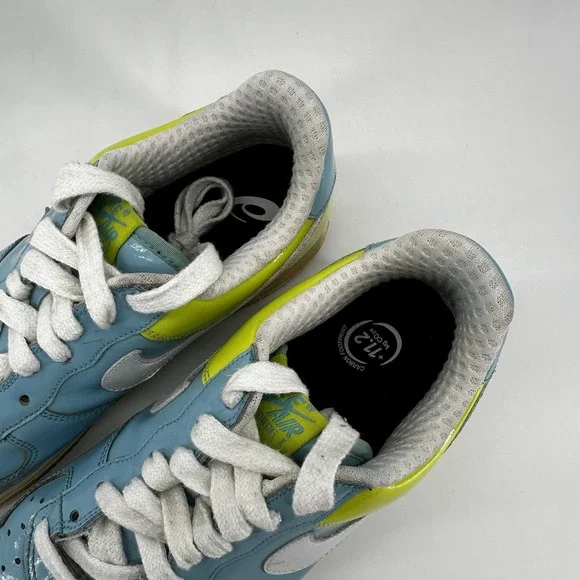 Vintage Nike Air Force 1 Low Pixie Shoes Mens Size 10.5 Blue Lime 312945-412